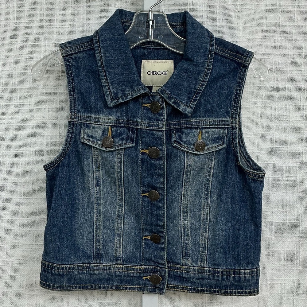 Cherokee Girls Dark Blue Denim Vest